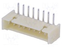 Socket; wire-board; male; 1.25mm; PIN: 8; THT; 250V; 1A; tinned