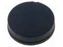 Self-adhesive foot; black; rubber; A: 14mm; B: 5mm; C: 3.6mm