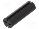 Spacer sleeve; LED; Øout: 5.1mm; ØLED: 5mm; L: 16mm; black; UL94V-0
