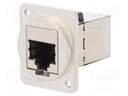 Coupler; FT; Cat: 6a; shielded; Layout: 8p8c; 19x24mm; Colour: silver