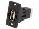 Adapter; USB A socket,USB B socket; SLIMS; USB 2.0; plastic; 29mm