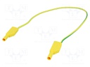 Test lead; PVC; 0.5m; yellow-green; 32A; Plating: gold-plated