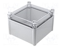 Enclosure: multipurpose; X: 188mm; Y: 188mm; Z: 130mm; SOLID; grey
