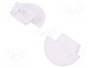 Cap for LED profiles; white; ABS; GEN2,rounded; Pcs: 20; BEGTIN12