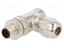 Plug; M12; PIN: 4; male; D code-Ethernet; for cable; screw terminal