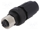 Plug; M12; PIN: 4; female; A code-DeviceNet / CANopen; for cable