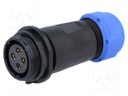 Plug; female; SP21; PIN: 4; IP68; 7÷12mm; soldering; for cable; 500V