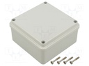 Enclosure: junction box; wall mount; plastic; grey