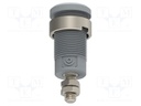 Connector: 4mm banana; socket; 25A; grey; nickel plated; M4; 34mm
