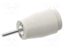 Connector: 4mm banana; socket; 25A; white; nickel plated; 32mm