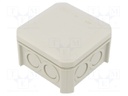 Enclosure: junction box; X: 90mm; Y: 90mm; Z: 52mm; polypropylene