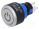 Switch: push-button; Pos: 2; SPDT; 0.5A/220VAC; 1A/12VDC; ON-(ON)