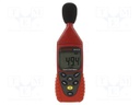 Meter: sound level; LCD 4 digits; Sound level meas: 30÷130dB