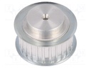 Belt pulley; AT5; W: 16mm; whell width: 27mm; Ø: 38.6mm; aluminium