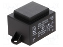 Transformer: encapsulated; 6VA; 230VAC; 6V; 1000mA; Mounting: PCB