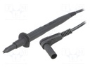 Test lead; silicone; 1m; black; 20A; Plating: nickel plated