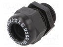 Cable gland; with metric thread; M25; IP68; Mat: polyamide; black