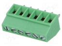 PCB terminal block; angled 90°; 2.54mm; ways: 6; on PCBs; 500um2