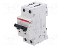 Circuit breaker; 400VAC; 400VDC; Inom: 2A; Poles: 2; Charact: C; 10kA