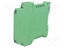 Enclosure: for DIN rail mounting; polyamide; green; terminals: 8