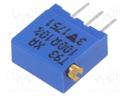 Potentiometer: mounting; multiturn; 100Ω; 500mW; THT; ±10%; linear
