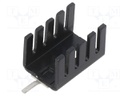 Heatsink: extruded; U; TO220; black; L: 19mm; W: 13.2mm; H: 12.7mm