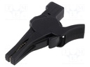 Crocodile clip; 32A; black; Grip capac: max.34mm; Socket size: 4mm