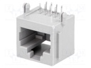 Socket; RJ45; PIN: 8; Contacts: phosphor bronze; gold-plated; THT