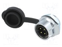 Socket; Connector: circular; MRD; PIN: 4; gold flash; 10A; soldering