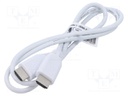Connection cable; 1m; white; HDMI plug,both sides