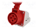Connector: AC supply 3-phase; socket; female; 16A; 400VAC; IP44