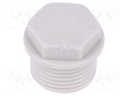 Stopper; M20; IP54; Mat: polyamide; grey; with pierceable membrane