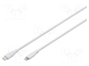 Cable; USB 2.0; Apple Lightning plug,USB C plug; nickel plated