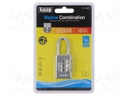 Padlock; Width: 30mm; stainless steel; gates,garages,cabinets
