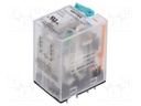 Relay: electromagnetic industrial; DPDT; 24VDC; Icontacts max: 5A
