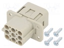 Connector: HDC; contact insert; female; C146,heavy|mate Q; PIN: 9