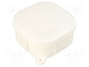 Enclosure: junction box; X: 92mm; Y: 92mm; Z: 44mm; IP54; white