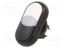 Switch: double; Stabl.pos: 1; 22mm; white/black; IP66; Pos: 2