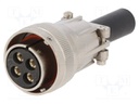 Connector: circular; GCA; plug; female; PIN: 4; with contacts; 74A