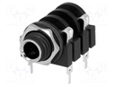 Socket; Jack 6,35mm; female; mono; with double switch; angled 90°