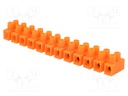 Terminal block; screw terminal; ways: 12; 6mm2; terminals: 24; 400V