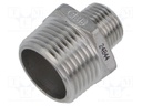 Male-male,reductive; max.10.5bar; 1.4408 stainless steel; G316
