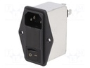 Connector: AC supply; socket; male; 4A; 250VAC; IEC 60320; -25÷85°C