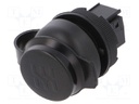 USB socket; 22mm; FrontCom; -40÷70°C; Ø22mm; IP65; Colour: black