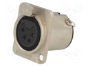 Socket; XLR; female; PIN: 4; straight; with push button; soldering