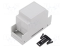 Enclosure: for DIN rail mounting; light grey; No.of mod: 2