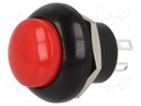 Switch: push-button; Pos: 2; SPDT; 5A/32VDC; red; Illumin: none; IP68