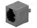 Socket; RJ12; PIN: 6; Layout: 6p6c; THT; straight
