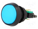 Switch: push-button; Pos: 2; SPDT; 10A/250VAC; blue; blue; Ø: 44mm