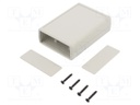Enclosure: with panel; X: 66.5mm; Y: 92mm; Z: 28mm; ABS; light grey